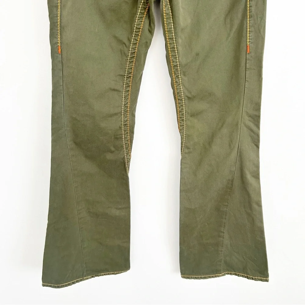 Vintage Y2K True Religion Green Low Rise Bootcut Cotton Pants Size 26 - Picture 4 of 10
